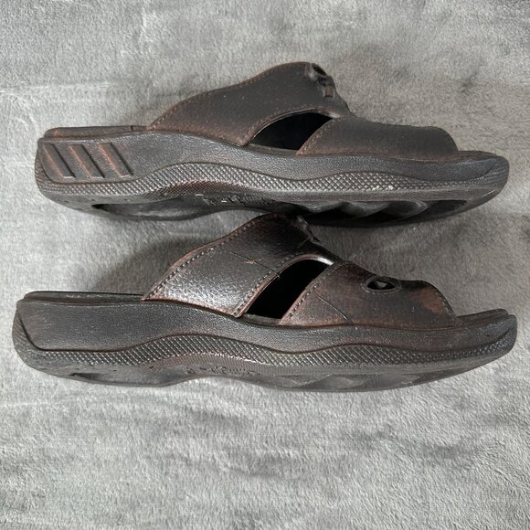 Vintage Pali Hawaii Jandals Sandals Women’s XL 9-10 Brown‎ Made in Taiwan Boho - Picture 6 of 12